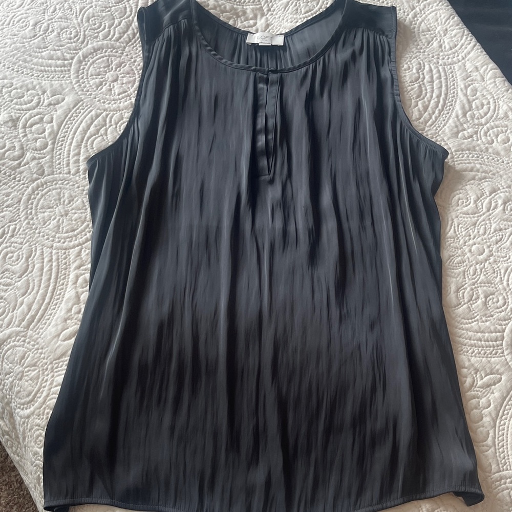LOFT charcoal Sleeveless Blouse